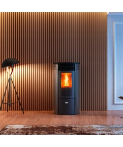 Stufa a pellet canalizzata canadian stove "columbia 12c" grigio 8,7 kw