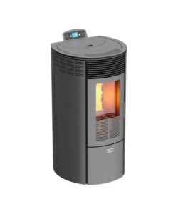 Stufa a pellet canalizzata canadian stove "columbia 12c" grigio 8,7 kw