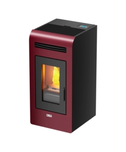 Stufa a pellet canalizzata canadian stove 'vancouver 14c' bordeaux 12,5 kw