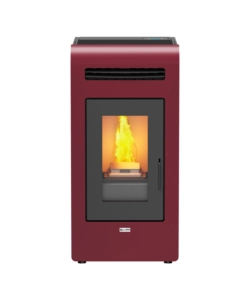 Stufa a pellet canalizzata canadian stove "vancouver 14c" bordeaux 12,5 kw