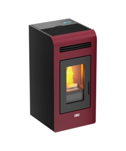 Stufa a pellet canalizzata canadian stove "vancouver 14c" bordeaux 12,5 kw