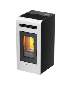 Stufa a pellet canalizzata canadian stove 'vancouver 14c' bianco 12,5 kw