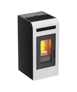 Stufa a pellet canalizzata canadian stove "vancouver 14c" bianco 12,5 kw