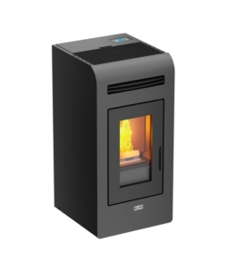 Stufa a pellet canalizzata canadian stove "vancouver 14c" grigio 12,5 kw