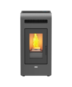 Stufa a pellet canalizzata canadian stove "vancouver 14c" grigio 12,5 kw