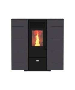 Stufa a pellet slim canadian stove "slim 6" grigio puntinato 6,14 kw