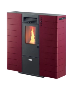 Stufa a pellet slim canalizzata canadian stove 'slim 8c' bordeaux 7,48 kw