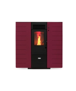 Stufa a pellet slim canalizzata canadian stove "slim 8c" bordeaux 7,48 kw