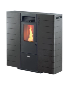 Stufa a pellet slim canalizzata canadian stove 'slim 8c' grigio puntinato 7,48 kw