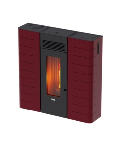 Stufa a pellet slim canalizzata canadian stove "slim 12c" bordeaux 11,14 kw