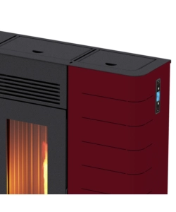 Stufa a pellet slim canalizzata canadian stove "slim 12c" bordeaux 11,14 kw