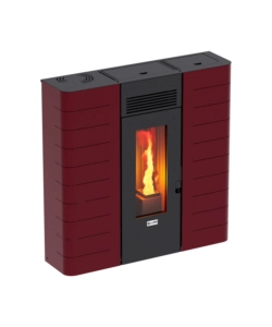 Stufa a pellet slim canalizzata canadian stove "slim 12c" bordeaux 11,14 kw