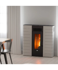 Stufa a pellet slim canalizzata canadian stove "slim 12c" bianco 11,14 kw