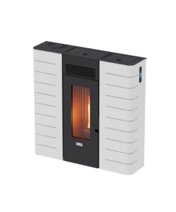 Stufa a pellet slim canalizzata canadian stove 'slim 12c' bianco 11,14 kw