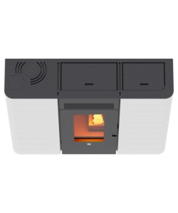 Stufa a pellet slim canalizzata canadian stove "slim 12c" bianco 11,14 kw