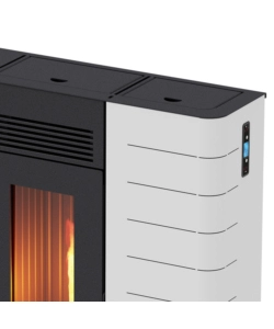 Stufa a pellet slim canalizzata canadian stove "slim 12c" bianco 11,14 kw