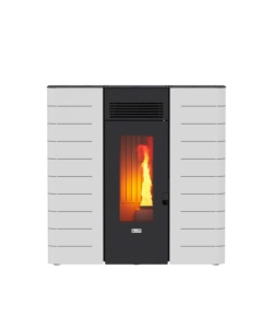 Stufa a pellet slim canalizzata canadian stove "slim 12c" bianco 11,14 kw