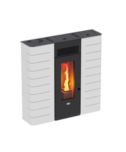 Stufa a pellet slim canalizzata canadian stove "slim 12c" bianco 11,14 kw