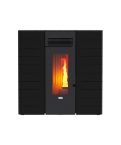 Stufa a pellet slim canalizzata canadian stove "slim 12c" nero 11,14 kw