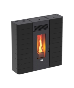 Stufa a pellet slim canalizzata canadian stove "slim 12c" nero 11,14 kw