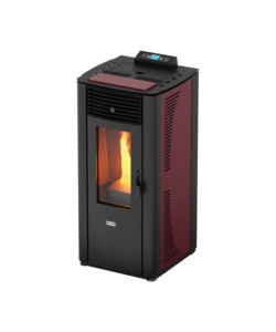 Termostufa a pellet canadian stove 'idro 14' bordeaux 13,8 kw