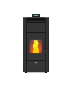 Termostufa a pellet canadian stove "idro ceramic 17" grigio puntinato 17 kw