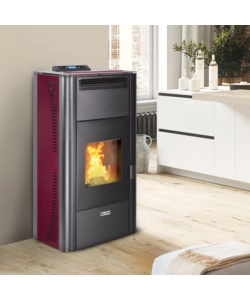 Termostufa a pellet canadian stove "idro 20" bordeaux 18 kw