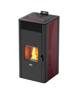 Termostufa a pellet canadian stove 'idro ceramic 28' bordeaux 25,8 kw