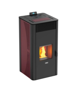 Termostufa a pellet canadian stove "idro ceramic 28" bordeaux 25,8 kw