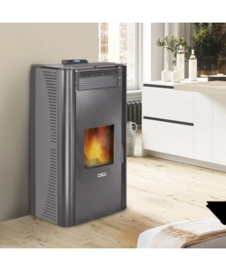 Termostufa a pellet canadian stove "idro ceramic 28" grigio puntinato 25,8 kw