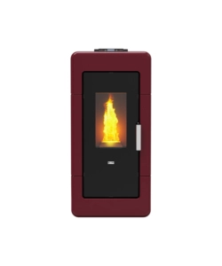 Termostufa a pellet canadian stove "idro ceramic 14" bordeaux 13,8 kw