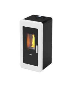 Termostufa a pellet canadian stove 'idro ceramic 14' bianco 13,8 kw