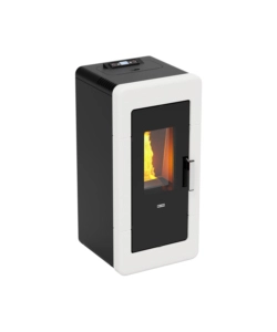 Termostufa a pellet canadian stove "idro ceramic 14" bianco 13,8 kw