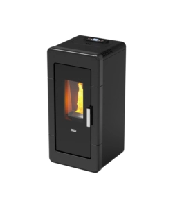 Termostufa a pellet canadian stove 'idro ceramic 14' nero 13,8 kw