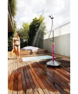 Doccia solare sunny style premium con acqua calda da esterno - fucsia