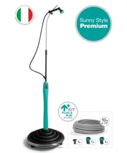 Doccia solare sunny style premium con acqua calda da esterno - azzurra