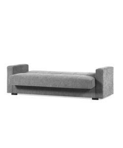 Divano letto "nora" 3 posti in tessuto colore grigio, 212x80x87 cm