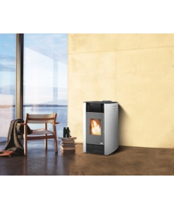 Stufa a pellet canadian stove "ermetica bio 8" bianco 7,6 kw