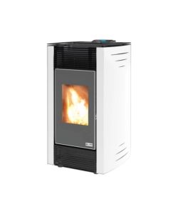 Stufa a pellet canalizzata canadian stove 'ermetica bio 10c' bianco 9,3 kw