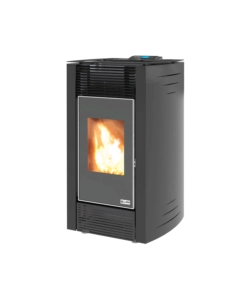 Stufa a pellet canalizzata canadian stove 'ermetica bio 10c' nero 9,3 kw