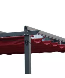 Gazebo pergola da esterno euro garden "daiana" in acciaio colore burgundy, 3x3 m