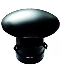 Tubo cappello cinese maschio nero smaltato dn 80