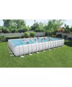 Piscina fuori terra rettangolare bestway "power steel frame" 956x488x132 cm con telo, pompa e scaletta - cod. 56623