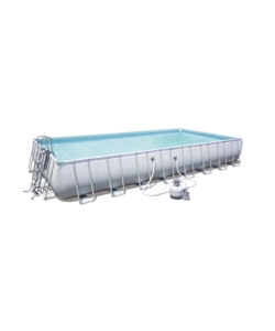 Piscina fuori terra rettangolare bestway "power steel frame" 956x488x132 cm con telo, pompa e scaletta - cod. 56623