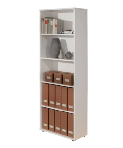 Libreria 5 ripiani laminato bianco, 60x180x30 cm