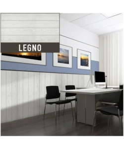 Lastra decorativa in polipropilene con stampa effetto legno bianco, 100x50 cm