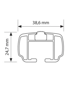 Coppia barre portatutto in alluminio helio - m - 120 cm  n15075