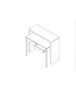 Scrivania consolle estensibile bianca con cassetti rovere