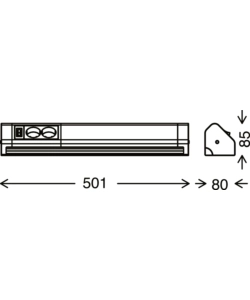 Sottopensile led bianco 50 cm, 10w