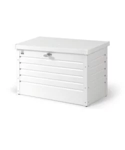 Baule da esterno 'freizeitbox 100' in acciaio zincato colore bianco - 61010